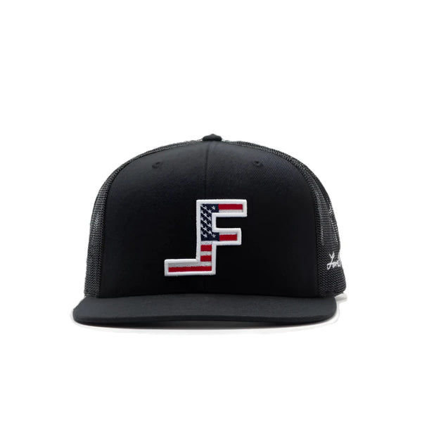 Lane Frost Patriot USA Flag Cap - Front View of Lane Frost Patriot Western Trucker Cap